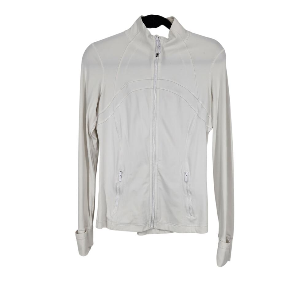 Lululemon White Opal Define Jacket Luon Full Zip Lightweight Vent Jacket Size 8